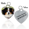 Médaille d’identification cœur personnalisable pour chien