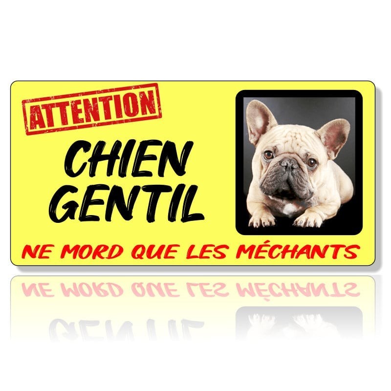 Plaque "Attention chien gentil" jaune