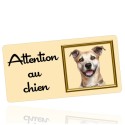Plaque attention au chien personnalisable avec cadre