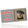 Plaque attention au chien personnalisable avec cadre