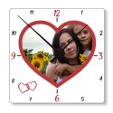 Horloge personnalisée photo cœur