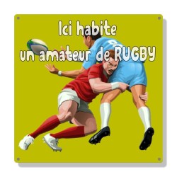 Plaque "Ici habite un Rugbyman"