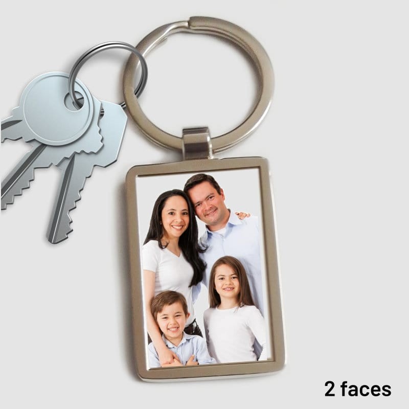 Porte clés métal maison personnalisé double face
