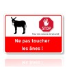 Plaque "Ne pas toucher aux animaux" personnalisable